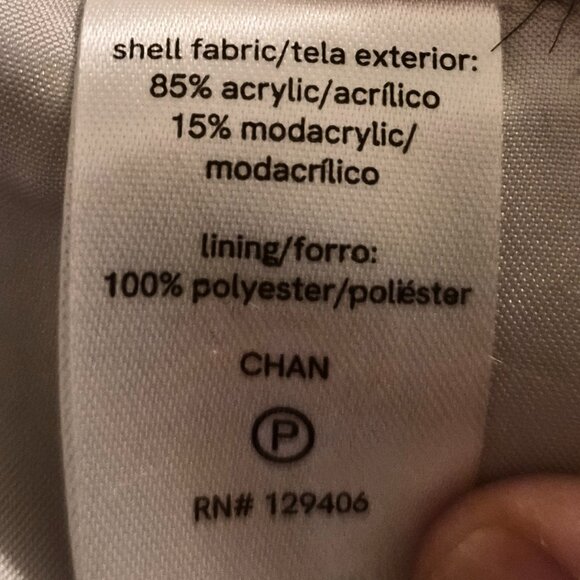 NWOT Venus Faux Fur Coat Small (Oversized) Ivory White Grey Tipping Hook Closure - Picture 10 of 11